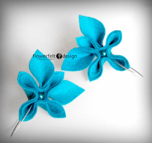 mini turkusowe FlowerFelt Design