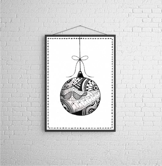Xmas bauble white Kreska