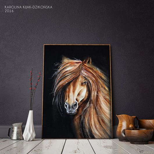 Portret Konia - 30x40cm plakat autorski Karolina Kijak
