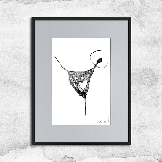grafiki i ilustracje Oprawiona grafika - Tancerka (nr 62)