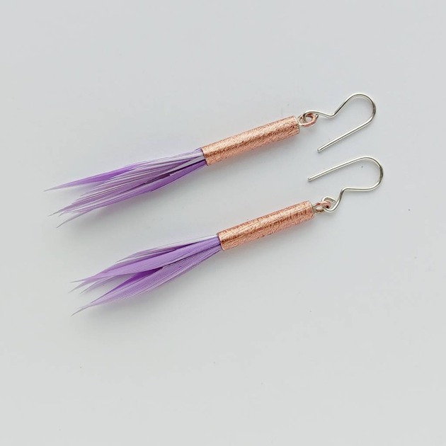 kolczyki z piórami PIÓRKO kolczyki