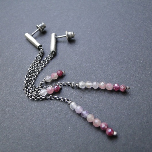 kolczyki srebrne Kolczyki srebrne Turmalin & rubin