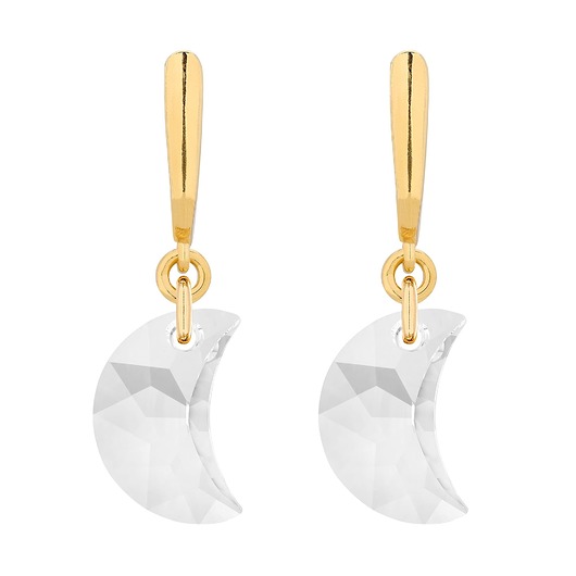 kolczyki swarovski Złote kolczyki z księżycami SWAROVSKI CRYSTAL