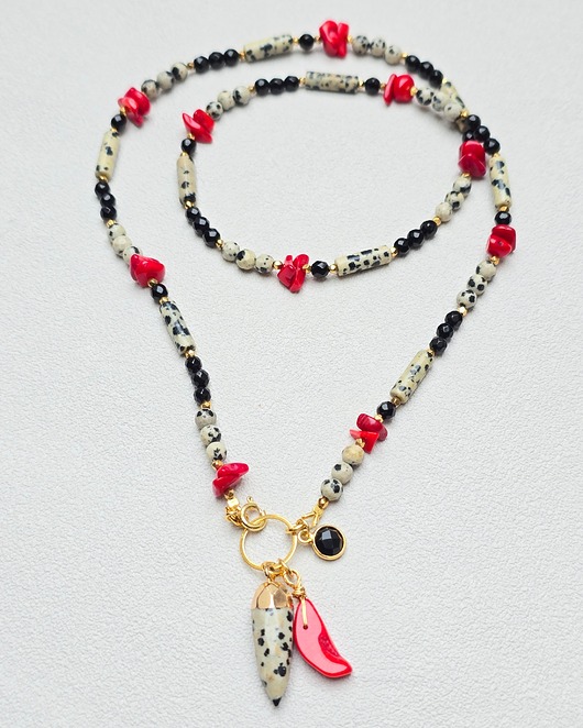 naszyjniki - inne Naszyjnik Przepiórka z Chili Złote Srebro