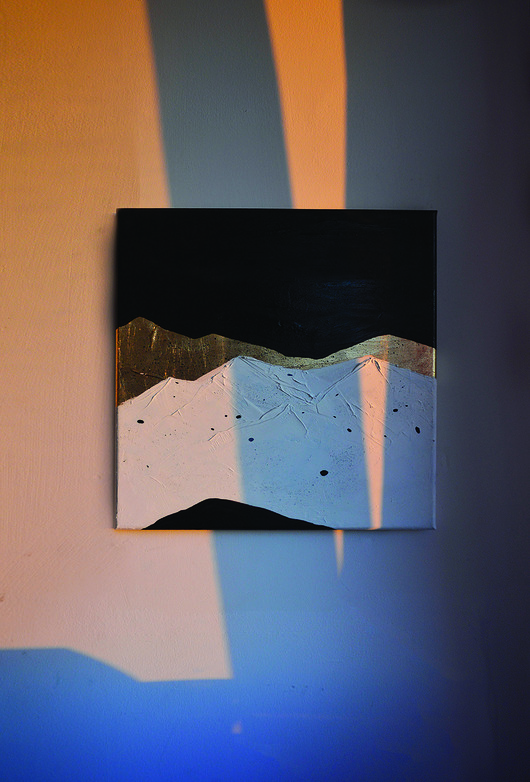 obrazy Pierwszy blask // obraz olejny ze złoceniami 40x40cm