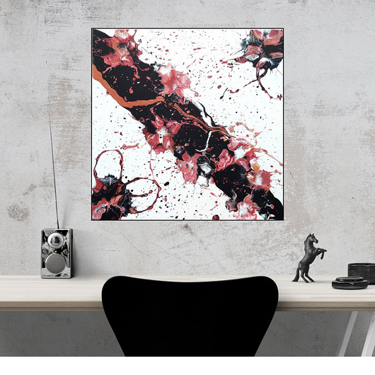 obrazy Flower Flow V 55x55 cm  Akryl na płótnie Obraz do salonu