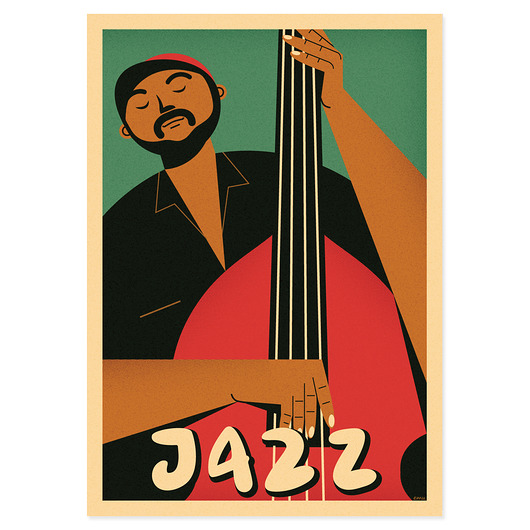 plakaty Jazz, Muzyk, Muzyka, Kontrabas, Plakat Muzyczny