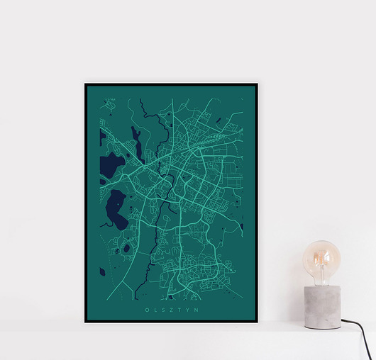 OLSZTYN - grafika - miasto na ścianę PLAKATY GEOMETRYCZNE