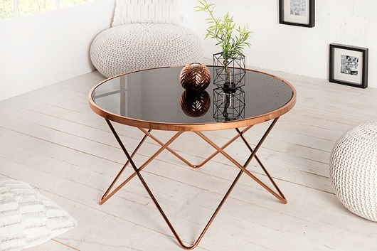 Stolik Loop Simple miedź szkło 85cm (Z36063) Home Design