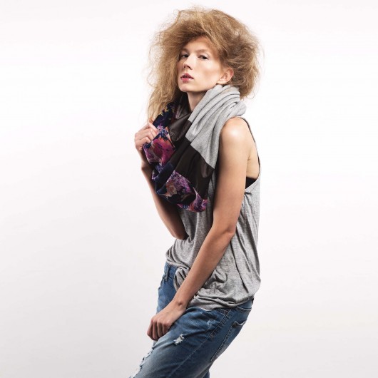 Tuba Komin Szal Kapuza Kamizelka Purple Flowers CADOaccessories
