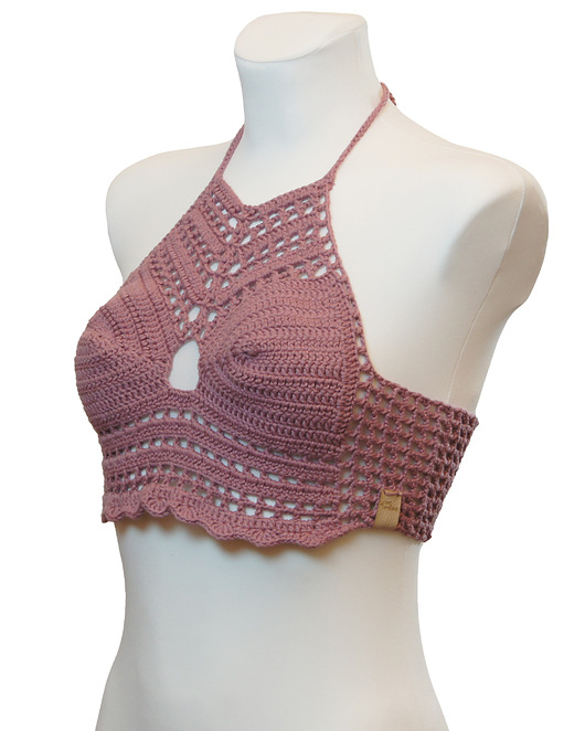 topy damskie Top / bralet na szydełku na lato ze 100 procent bawelny rozmiar M