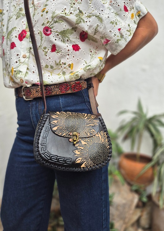 torby na ramię Torebka skórzana ręcznie robiona Girasol