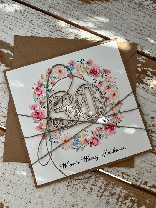 kartki scrapbooking Wyjątkowa kartka ręcznie robiona z okazji 30 rocznicy ślubu