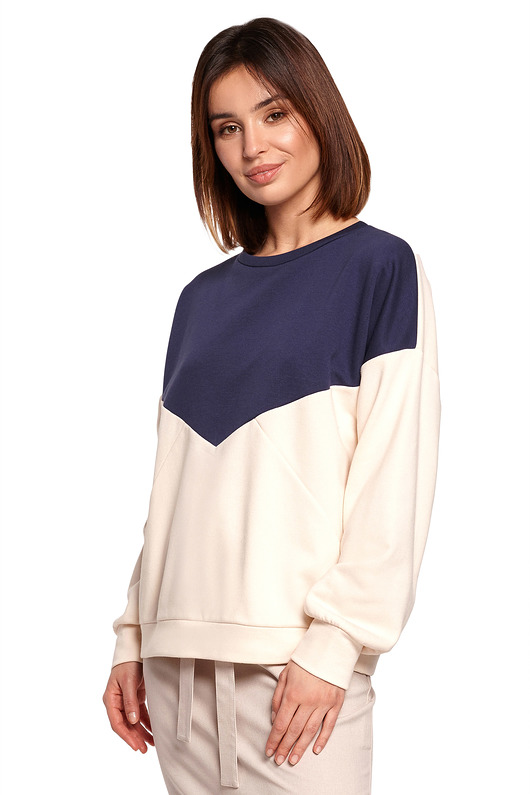 Bluza z połączenia kolorów-model 2(B-196) Be