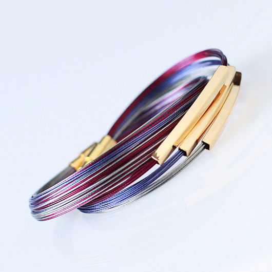 komplet biżuterii Denim Bordo Szarość  Set v Gold