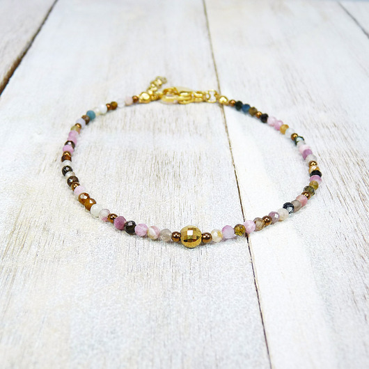 bransoletki z kamieni naturalnych Turmalin 3 mm delikatna Bransoletka