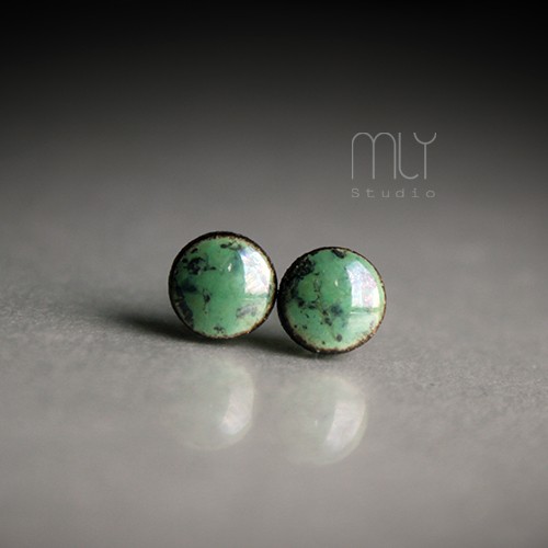 kolczyki ceramiczne Mini Żaba 6mm/stal chirurgiczna/