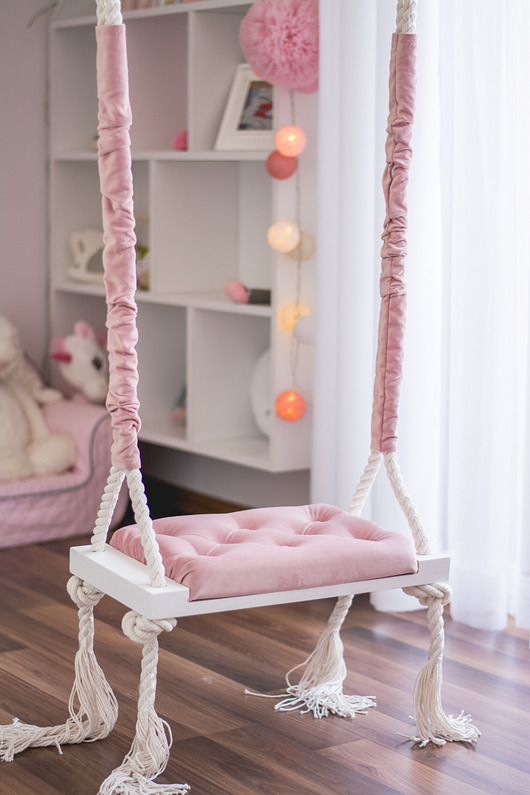 Stylowa huśtawka SMALL 50cm na linach dla dzieci OhSwing
