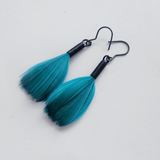 kolczyki z piórami PIÓRKO kolczyki