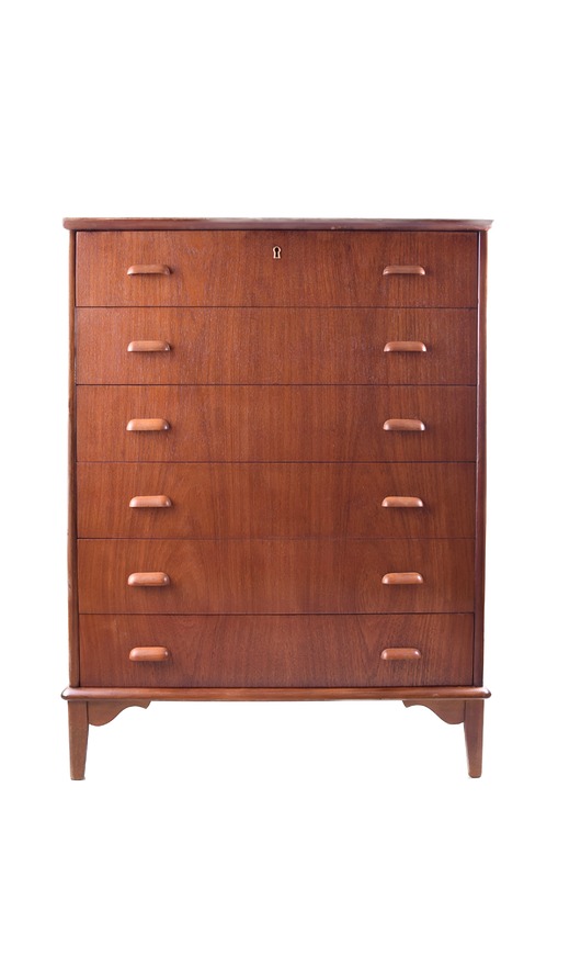 komody Duńska komoda teak Danish Modern  lata 60  6 szuflad 105x80x42cm
