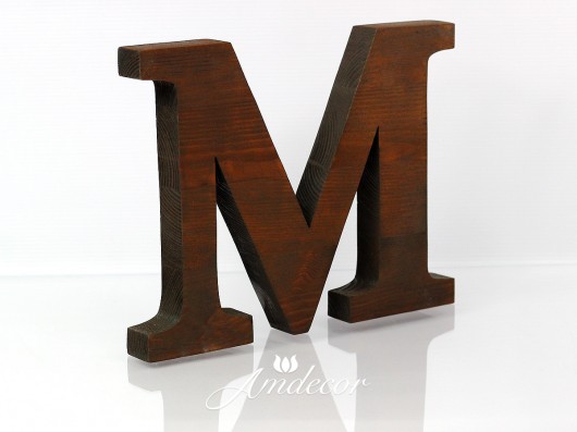 Drewniane litery stojące 3D, h 19cm GRUBE! amdecor