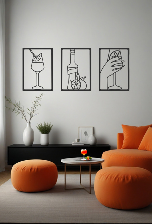 Ozdoby na ścianę Metalowy obraz Aperol (Zestaw)