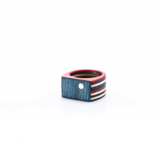 BoardThing silver dot ring/ recyklingowy sygnet BoardThing