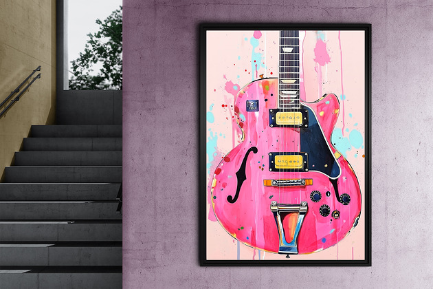 plakaty Gitara - grafika na plakacie