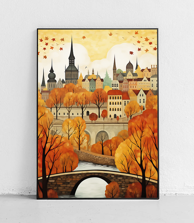 plakaty Plakat Jesienny spacer po mieście