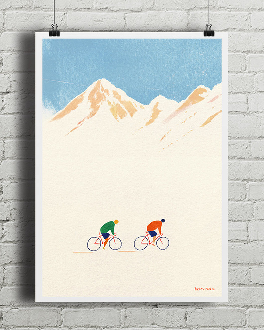 plakaty W górach na rowerze - plakat fine art