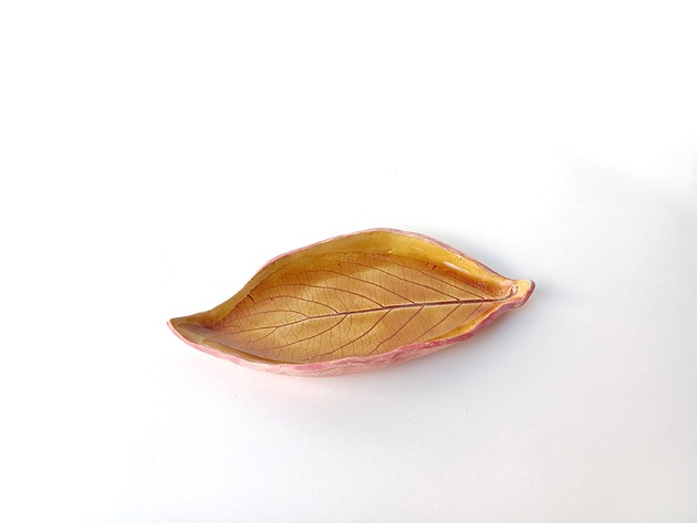 pojemniki na biżuterię Podstawka ceramiczna liść
