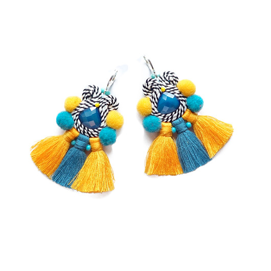 Kolorowe i etniczne kolczyki soutache Mró Soutache