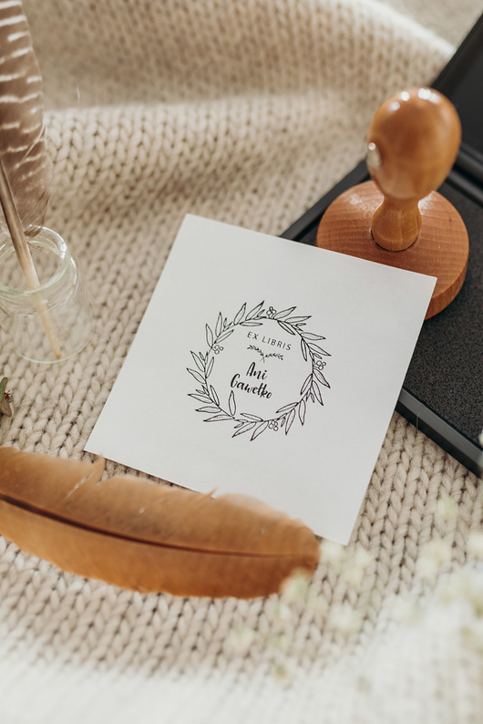 Stempel Ex Libris "Floral" - Zestaw prezentowy ANABU fajna pracownia