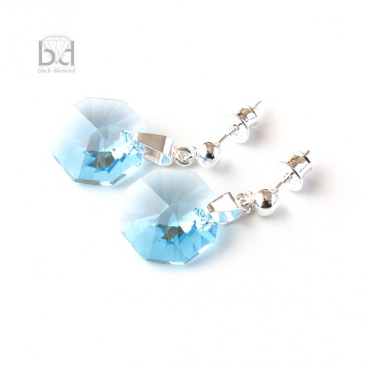 Błękitne ośmiokąty kryształ Swarovski Black Diamond
