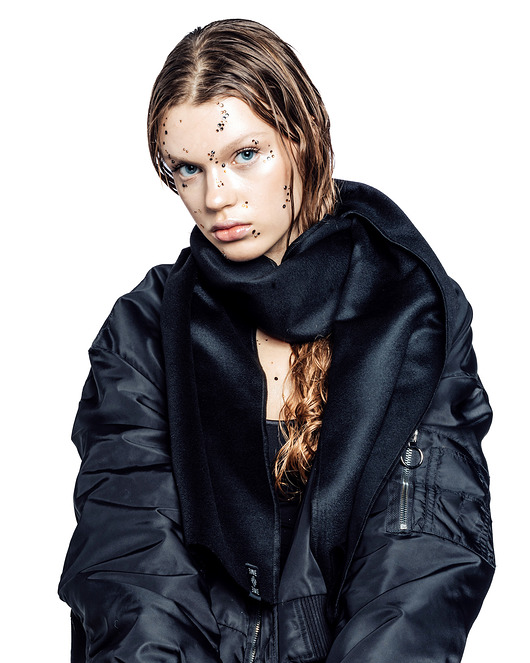 szale damskie Cashmere scarf / black