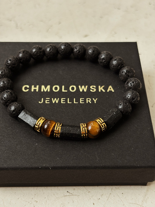 biżuteria męska Bransoletka męska Turmalin i Tygrysie Oko