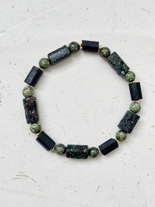 biżuteria męska Bransoletka Męska Unikatowa Serafnit i Turmalin