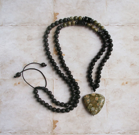 biżuteria męska UNIKAT : ryolit, turmalin, lawa, jaspis