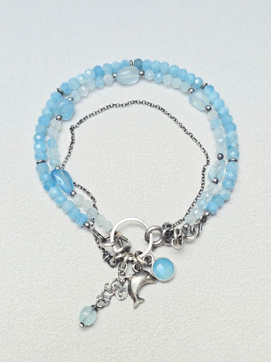 bransoletki srebrne Bransoletka Wielki Błękit