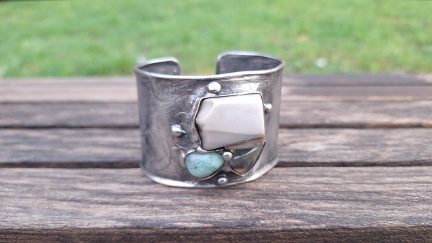 bransoletki wire wrapping Krzemień i inne  - bransoletka regulowana