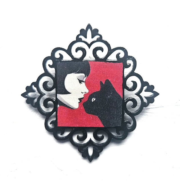 broszki Broszka Z kotem