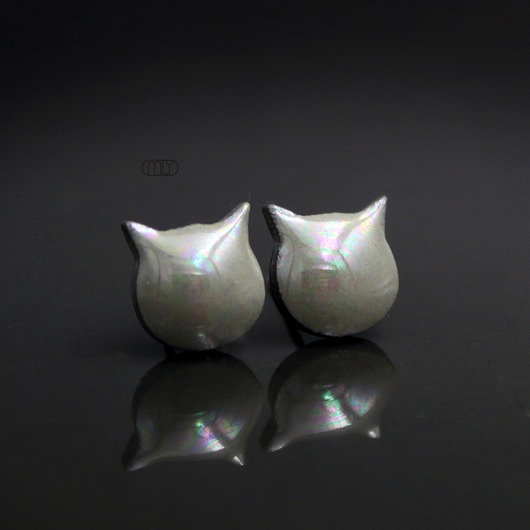 kolczyki ceramiczne Koty /stal chirurgiczna/