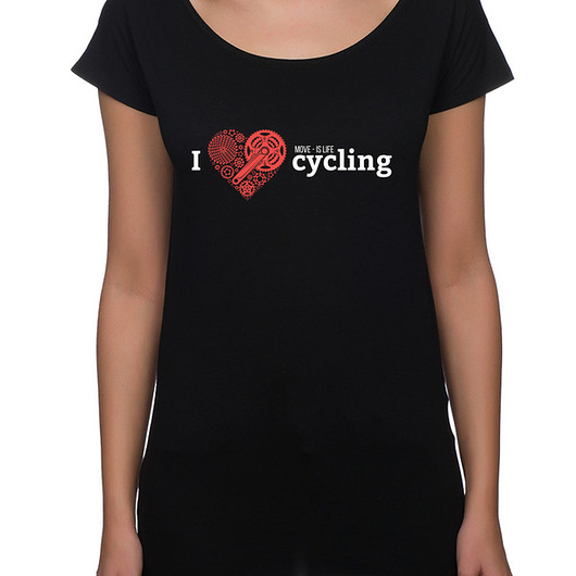 t-shirt damskie Koszulka damska oversize. I love cycling