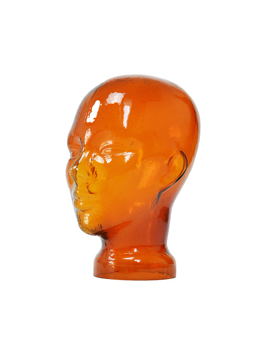 figurki i rzeźby Szklana głowa, lata 70