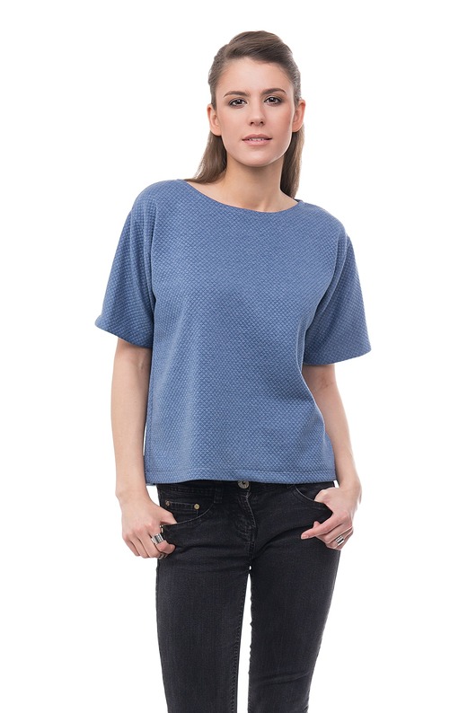 #MISS Bluzka Basic Texture Niebieska Miss Trouble