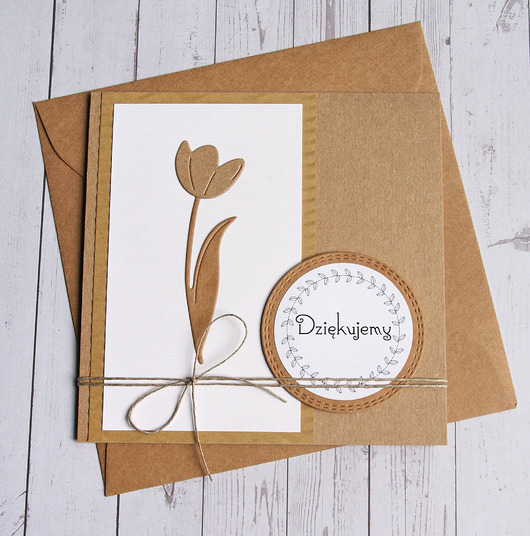 kartki scrapbooking DZIĘKUJEMY : kartka handmade :: PODZIĘKOWANIE : eko
