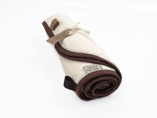 Kocyk FloppyLove Cream & Brown Tags Nessy Patchwork