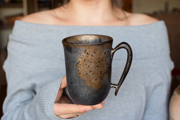 Kubek ceramiczny Srebrne Złoto 325ml Ceramika Ciepliki
