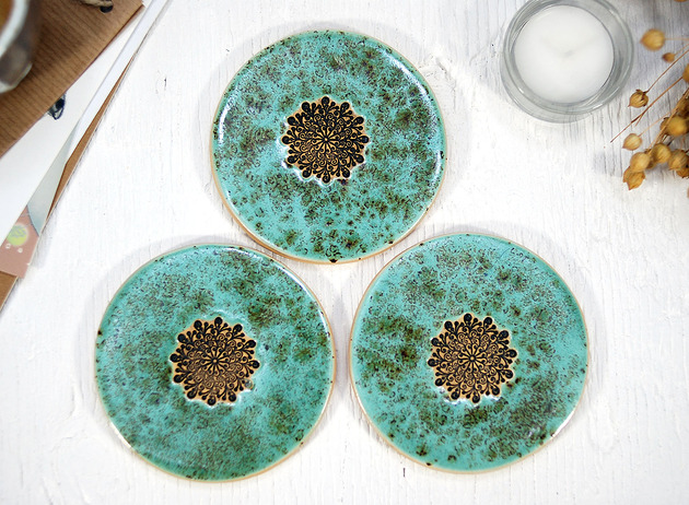 podkładki do kuchni Ceramiczne podkładki pod kubek, filiżankę - hygge