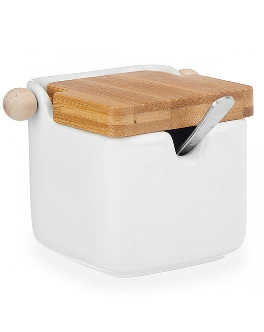 cukiernice Cukiernica Ceramiczna z Pokrywką Pojemnik Kuchenny na Cukier Bianco